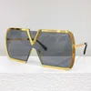Luxe ontwerper dames zonnebrillen rechthoekige vrouwen metaal zonnebril goud metalen frame bruine lenzen UV400 gepolariseerde glazen lunettes de soleil ontwerper pour femmes