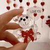 Fête favor je t'aime cristal ours Valentin Gift Gift Verre artificielle de fleurs de rose mères de mariage Baby Shower pour les invités