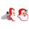 Glow Dark In Christmas Rings 10Pcs Flash Brooch Toy LED Santa Snowman Shine Toys Child Gift Navidad Party Decoration 1027 s