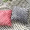 Pillow Luxurious Quilting Velvet Cover Decorative Grey Pink Home Decor Geometric Throw 50x50cm Case