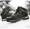Chaussures de fitness hommes femmes extérieurs de montagne sport d'escalade de randonnée de randonnée en cuir hiver en cuir en cuir haute cheville de neige Euro taille 36-46