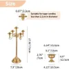 2 Pcs 276 Inch Gold Candelabra Taper Candle Holders With Flower Vases Large 5 Arm Metal Stick Holder Home Decor 240429