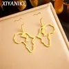 Dingle örhängen xiyanike 316l rostfritt stål guldfärgkarta karaktermodell droppe för kvinnor män mode födelsedagsfest smycken gåvor