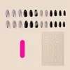 Faux Nails Style Dark Black Smudging Faux Easy To Application Simple Pelew Off pour la décoration de bricolage de ongle