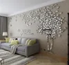 Décoration intérieure grande taille autocollant mural arbre miroir décoratif papier peint 3d bricolage art tv.