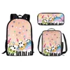 Sacs d'école Hip Hop Piano Clavier Musical Notes Musical 3PCS / Set Backpack 3D Print Bookbag Voyage ordinateur portable PACK BACK CAUT