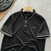 2024 Classic Street Polo Mens Dimmuta Magliette T-Stripe riflettenti 3M cuciture ricami di ricamo al latte di fascia alta Ammoniaca di seta di fascia alta MATERIALE DISTANTE MASSICURA