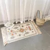 Carpets Boho Decor Geometric Patern Tassel Bohemia Handmade Cotton Macrame Anti-Slip Take Toven Mat Porte-Floor Bath Tapis 60x90