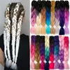 41 Zoll Single Ombre Farbe Multi-Farben Grüne rosa synthetische Haarverlängerung Twist Jumbo Braid Kanekalon Hair Bulks Dreadlock