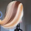 180 densité brésilienne Sights Blonde Colored Simulation Human Hair Wig Body WIG ombre HD Transparent Lace Lace Front Pernues pour les femmes en gros