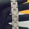 Prêt à expédier la mode New Desgin VVS Moisanite Baguette Cut Mens Brand Watch Miami Cuban Chain Link Bracelet