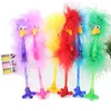 Cartoon Ostrich Shape Ballpoint Pen 0.7mm Blue Ink Creative Feather Pens Student Office Writing Stationery Supplies