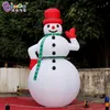 Nieuwe aankomst 5mh gigantische opblaasbare sneeuwpopinflatie Standing Cartoon Snow Ball Character for Christmas Party Event Decoration Toys Sport