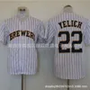 Jersey Brewers 22 Yelrich gestickt