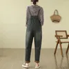 Jeans femininos Aricaca Mulheres macacões plus size long jean jumpsuits ladies street use jeans casuais