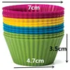 Cake Tools Wholesales Set Of 12 Pieces (1 Dozen) Round Shaped Silicon Baking Molds Jelly Mold Cupcake Pan Muffin Cup