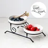 Plates Retro 2 Layer Fruit Plate Cookies Cupcake Stand Dinner Candy Tart Pie Display Serving Centrepiece