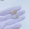 2023 Popular Hotsale Iced Out Jewelry Lowest Price 925 Sterling Silver 10k Gold Jewelry Def Moissanite Vvs Stud Earrings