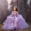 Modestes robes de filles de fleurs violettes mariées modestes pour mariages