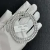 Роскошные VVS Moissanite Diamond Tennis Chain 4 мм 18 -дюймовый ожерелье серебряный шрифт