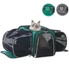 Cat Carriers Airline Zatwierdzony pies Pet Pies Soft Nosidełka 2 Side Extible Capible Torba Podróż na zewnątrz dla małych psów