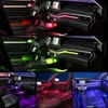 Luzes decorativas Carros de acrílico ambiente Ambiente Controle de aplicativo sem fio LED Interior Automóvel Acessórios universais Lâmpadas coloridas faixa 64 RGB 14 em 1 T240509