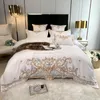 Set di biancheria da letto in stile francese di lusso ricami bianchi 60s ricami bianchi in cotone puro coperchio piumino cover letto in lenzuolo foglio di cuscinetti da letto