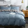 Klassisk sängkläder Set Solid Color Däcke Cover Set Quilt Cover Cudop Cases European Size King Queen Gray Blue Pink Green 240514