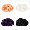 Satin Rose Night Embrague Bag Designer Cena Fiesta Boda Flor Purso Blanco Púrpura Púrpura Color 240506