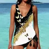 Frauen Badebekleidung 2024 Sommer zweiteiliger Modedruck Tankni High Taille Badeanzug weibliche Strandbekleidung sexy Monokini