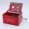 Decoratieve beeldjes Merry Christmas Theme Muziekbox Cansel houten hand crank Santa Claus jaar cadeau voor kinderen vriend