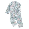 Giyim Setleri Toddler Bebek Paskalya Pijamaları Kıyafet Uzun Kollu Yumurtalar Baskı Düğmesi SATIN İPLEK PJS SET Çocuk Erkek Kız Sweetwear Giysileri