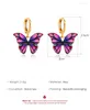 Dangle Earrings Blue Black Pink Butterfly Sleeper Alloy Drop For Women Jewelry Accessories
