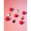 Dingle örhängen minar söt godis färg harts simulering frukt jordgubbe för kvinnor rostfritt stål 18k guld pvd pläterade smycken