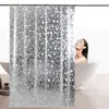 Duş Perdeleri Şeffaf Beyaz Banyo Perdesi 3D Desen Su Geçirmez PVC Çevre Dostu Kalıp Geçirmez Banyo