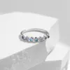 Cluster Rings Modian 925 Sterling Silver Charm Moonstone Female Ring Stapble Crystal Jewelry for Women Birthday Present