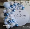 100pcs pastel macaron niebieskie białe balony girland arch arch