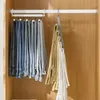 Küche Aufbewahrung Multifunktional 9 in 1 Hosen Rack Verstellbares Hosen Krawattenschalte Kleiderschrank Edelstahl Kleidung Kleiderbügel