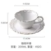 Cups Saucers European Style Coffee Tasse und Untertassen Set Keramik Tasse Kleine Luxus einfache geprägte Tazas Haushaltstee LH50BD