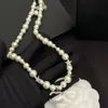 Hot Crystal Pearl Letter Designer merk ketting Pearl ketens hangende vrouwen sieraden kettingen dikke choker bruiloft geschenken roestvrij staal mode -accessoire