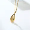 Öppningsbar drop-formad urn hänge kvinnors flaskhänge rostfritt stål smycken