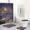 Bath Mats Notre Dame De Paris Printed Shower Curtains Set Polyester Bathroom Curtain 180x180cm With Mat