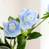 Dekorative Blumen 2pc künstliche Rosenblume Simulation Slik -Stoff feuchtigkeitsspendende schwarze weiße/blaue Fälschung für Hochzeitsfeier Vase Dekoration