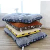 Lits de chats meubles épais coussin de sommeil pour animaux de compagnie pratiques motif de dessin animé chat coton de sol chaud coton / toile de chien coton de chien automne automne