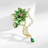 Brooches Green Lotus Flower Women Pearl Classic Beauty Water Plant Enamel Craft Jewelry Party Office Brooch Pins Birthday Gifts