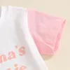 Ensembles de vêtements en bas âge pour bébé bébé fille des vêtements d'été ensembles à manches courtes t-shirts rose blanc de couleur combinaison short pour sortir