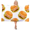 Towel 3D Delicious Food Pizza Burger Printed Bath Shower Rectangular Soft Microfiber Beach Mat Picnic Blanket