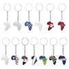 Keychains Lanyards en acier inoxydable Afrique Carte Kelechain Cabo Verde Libéria Afrique du Sud Berbères Somalie Ghana Ethiopie Soudan Maroc Nigeria Y240510