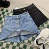 Skirts Summer Streetwear Denim Mini Women Solid Color Y2k Korean Fashion Jeans Female Casual Button Slim A-line