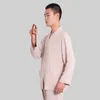 Ethnic Clothing Tang Suit Chinese Style Men's Long Sleeve Cotton Linen Clothes Meditation Improved Hanfu Monk's Plus Size Lay Buddhist